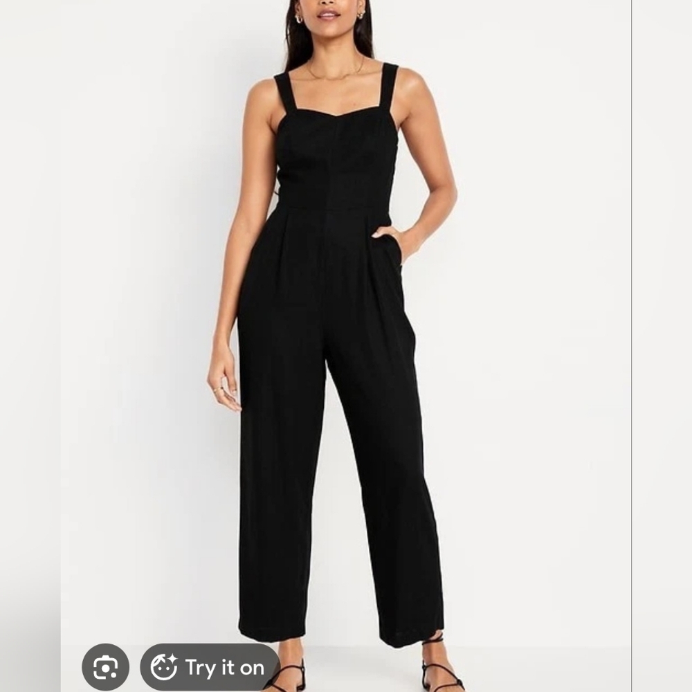 Old Navy Linen Fit & Flare Cami Jumpsuit M